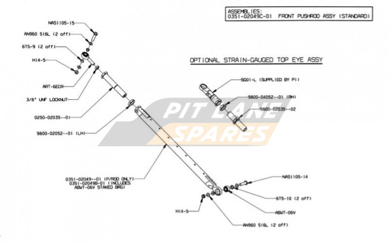 FRONT PUSHROD ASSEMBLY Diagram